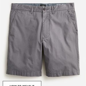 J.Crew Spokane Grey 9" stretch chino short